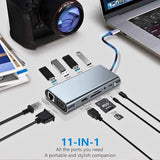 🔌💻 ADAPTADOR 11 EN 1 – CONECTIVIDAD COMPLETA PARA TU LAPTOP 💻🔌