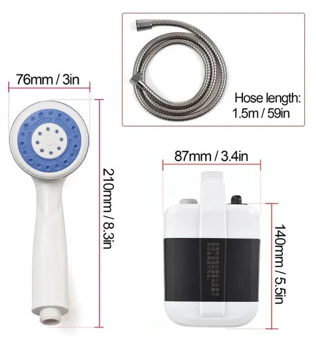 🔋 Ducha Portátil con Batería Recargable: Tu Salvación al Aire Libre